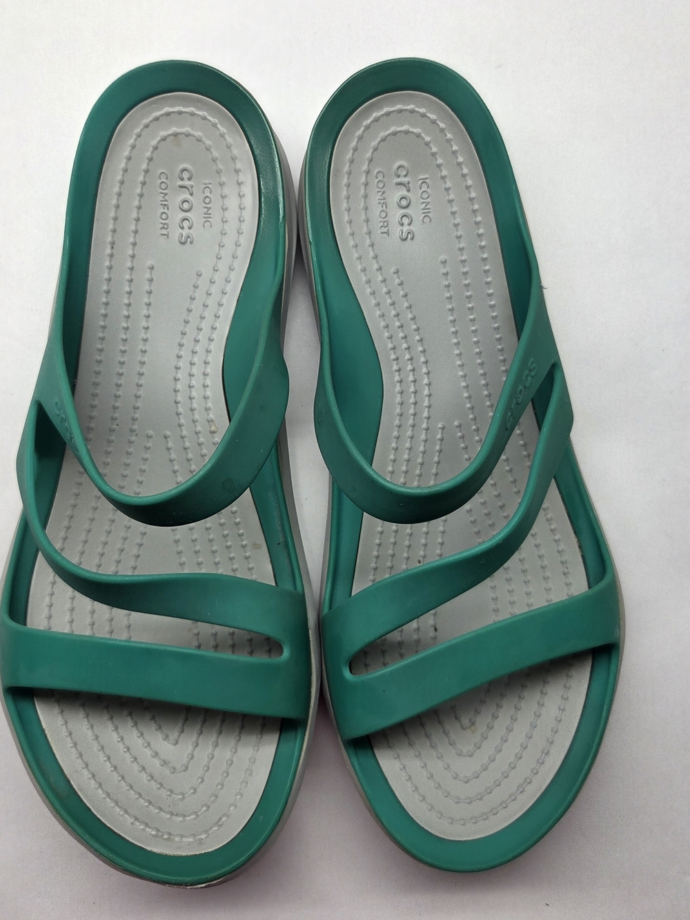 Crocs Swiftwater Strappy Sandals Women’s Size 9 Teal Green Iconic Comfort